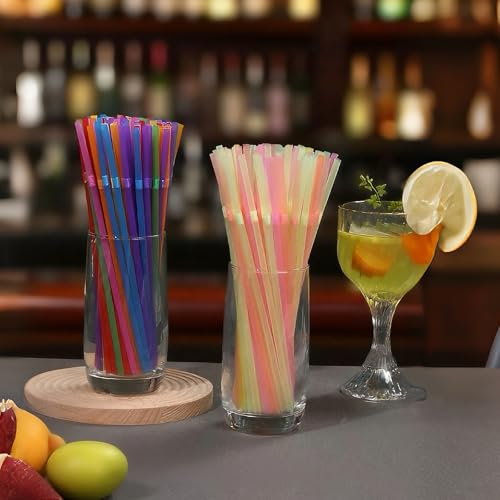 Pitillos plásticos desechables flexibles 200 piezas multicolor miniatura 6