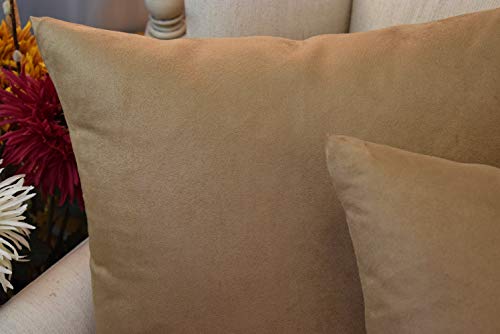 Moonrest THROW PILLOW COVERS KHAKI 18 Pack Of 2- Suede Square Decorative Throw Pillow Covers Sofa Sham Solid Colors Couch Cushion Pillowcases thumb #2