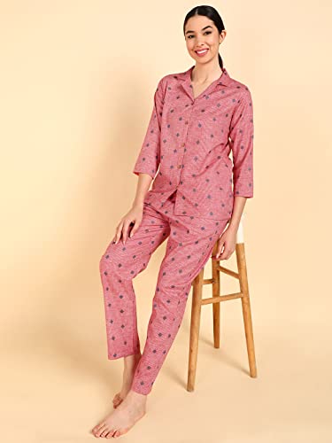 Image of Vaamsi Cotton Printed Night Suit (VNWK1016A Gold)