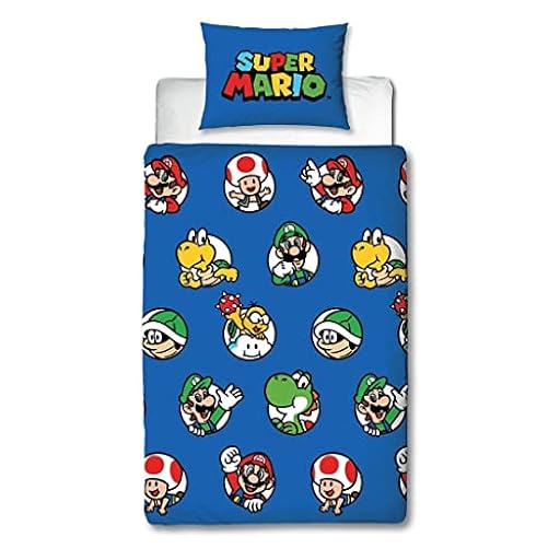 Nintendo Super Mario - Juego de Funda de edredón Oficial para Cama Individual, diseño Continuo, Funda de Cama Reversible Azul de 2 Caras, Producto Oficial, Incluye Funda de Almohada a Juego | Ya disponible en tu tienda friki favorita! En mundofriki.es! Nintendo Super Mario - Juego de Funda de edredón Oficial para Cama Individual, diseño Continuo, Funda de Cama Reversible Azul de 2 Caras, Producto Oficial, Incluye Funda de Almohada a Juego | Ya disponible en tu tienda friki favorita! En mundofriki.es!