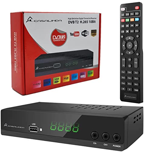 【USB WiFi】Decoder DVB-T2 HD smart tv support(adattatore WiFi USB non incluso)a la rete LAN cablata, con USB WiFi, che ti consente di goderti i video di YouTube con la tua famiglia