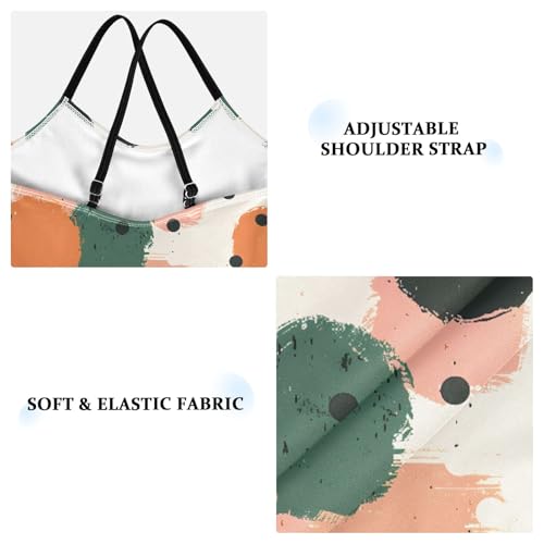 senya Girls Swimsuits One-Piece Swimwear Tie Bathing Suit Beach Summer Round Neck 5-6T Abstract Brush - Stroke Dots Pattern3