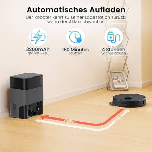 AIRROBO Robot Vacuum and Mop with Self-Empty Base T20+ Robotic Vacuum Cleaner