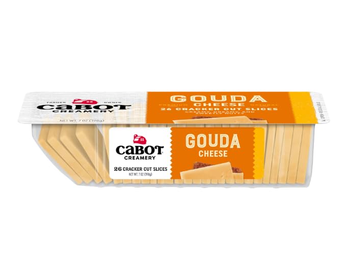 Cabot Cracker Cut Slices Cheese Seriously Sharp, Gouda, Pepper Jack - 7oz x 3 packs