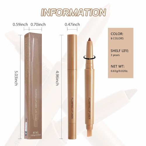 Image of Matte Lip Liner - Dual-Ended Retractable Pencil with Silicone Smudger, Waterproof Long Wear Crayon for Flawless Contour & Plump Lips, Vegan Cruelty-Free Beauty for Everyday Elegance (#07, 1PCS)