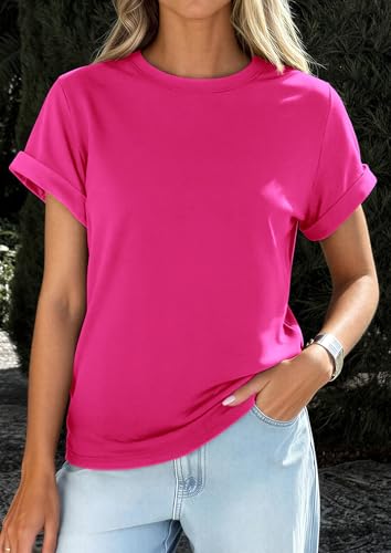 Image of PRETTYGARDEN Womens Summer Tops Short Sleeve Shirts