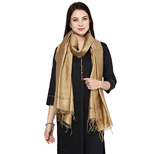 Dupatta Bazaar Women's Gold Cotton Silk Dupatta #TOP1