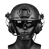 ∮ Airsoft Headset Helm GODNECE Helm Headset Airsoft Headset Taktisch Headset Militär Helm WST Gen.5 Jagd Headset Rauschunterdrückungs Headset (Schwarz)