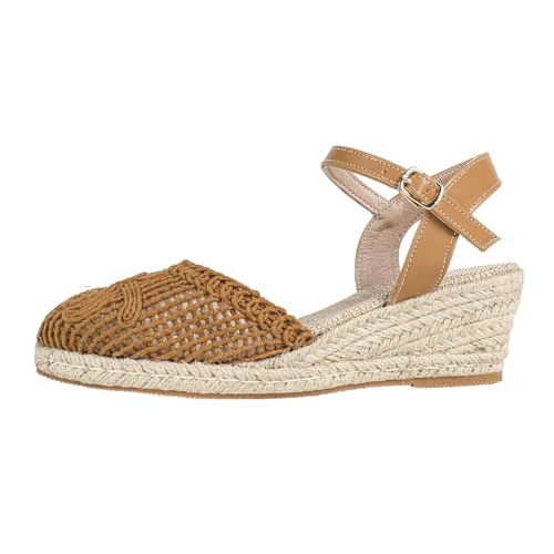 Sandales compensées espadrilles femme pour pieds larges et look bohème d'été