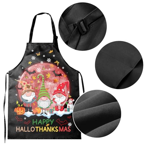 zukmvuh Aventais de Gnomos de Dia de Ação de Graças de Natal, Avental de Gnomos Feliz, Gnomos ajustá