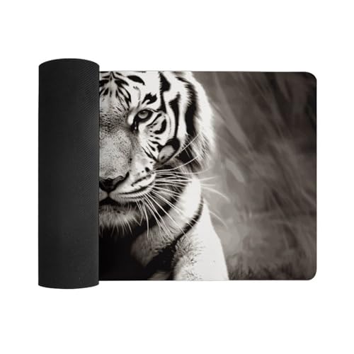 Mouse Pad Protector Blanco y Negro Tigre Grande Impermeable miniatura 3