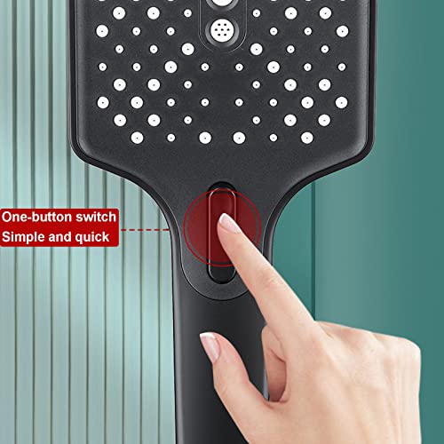 3 Spray Modes Shower Head, Handheld Shower Heads With 79'' Stainless Steel Hose And Multi Angle Adjustable Shower Bracket, High Pressure Shower Head With Handheld, Multi-Functions Showerheads (Black) #TOP5