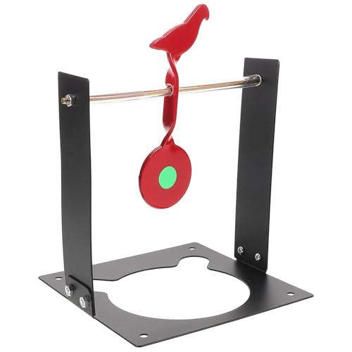 Beaupretty Objetivo de Disparo Giratorio para Práctica al Aire Libre con Diseño Grueso y Base de Acero Inoxidable, Diana Reiniciable en Forma de Pájaro para Sesiones Exteriores