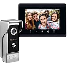 Video Intercom System, 7 Inches Monitor Wired Video Door Phone Doorbell Kits, Indoor Outdoor IR Camera Support Unlock, Monitoring, Dual-Way Intercom for Villa House Office Apartment