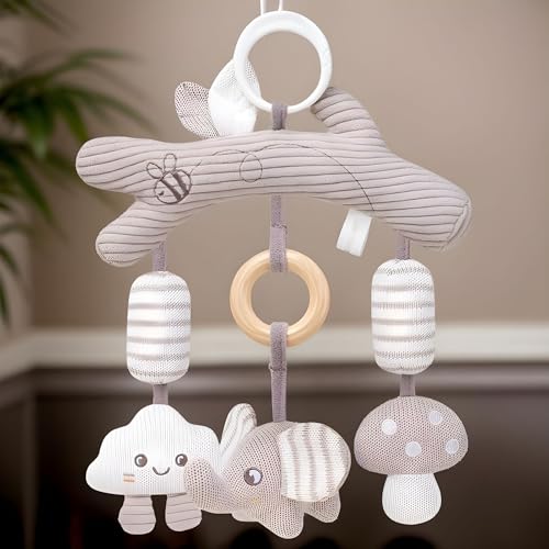 Jouets de poussette pour sièges d'auto - Hangoble Educational Wind Chime, divertissement pour sièges d'auto | Crib souple Mobile pour garçons filles, activités d'apprentissage du svilu – Image 3