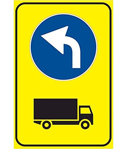 CARTELLO IN LAMIERA SCATOLATA RETTANGOLO 60X40 cm - preavviso direzione obbligatoria camion - SEGNALE CATARIFRAGENTE CON CAVALLETTO (CARTELLO + CAVALLETTO)