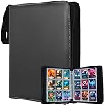 iGolife Trading Card Binder 9 Pocket, Portable Collector Binder for 900 Cards, Double Sided Pocket PU Card Collection Album, Card Folder for Baseball, TCG, Sports Cards, Game Cards, Black