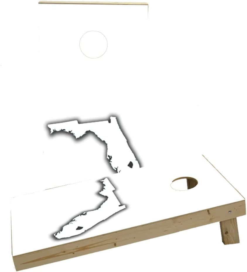 White Theme Custom Cornhole Board Game Set