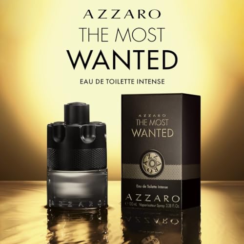 AZZARO The Most Wanted - Eau de Toilette Intense Homme - Fougère Aromatique Boisée - Liqueur de Mousse, Lavande & Bergamote - Tenue Longue Durée - Spray Vaporisateur