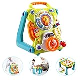 NuoPeng 3 in 1 Baby Sit-to-Stand Walker, Activity Center, Entertainment Table, Drawing Board