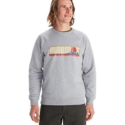 MARMOT Men's Montane Crew Neck Sweatshirt, Grey Heather, Medium Cover