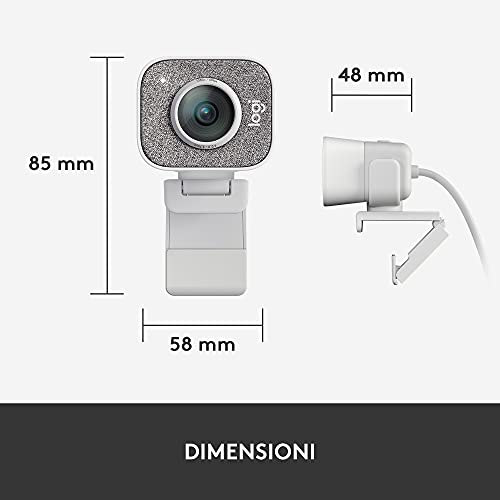 Logitech StreamCam – Webcam per Live Streaming su Youtube e Twitch, Full HD 1080p a 60 fps, Connessione USB-C, Facial Tracking, Autofocus, Video Verticali, Grigio Chiaro - Webcam - Immagine 10