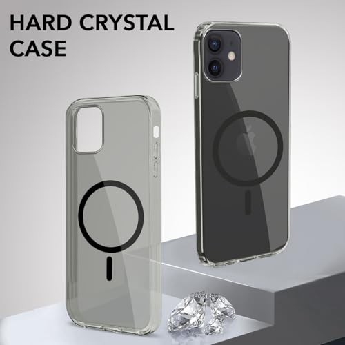 Image of Jkobi Lifetime Anti-Yellow MagSafe Compatible Clear Back Cover Case for Apple iPhone 12 (Sleek Hard Crystal | Shockproof and Camera Protection)