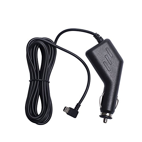 Amacam CC5 Car Charger - 3.5M USB Cable, Right-Angle Mini USB for Dash Cams, Sat Nav & Android