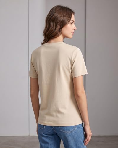 Image of NOBERO 100% Cotton T-Shirts for Women Stylish | Regular Fit | Solid T Shirts for Women 180 GSM Combed Cotton | Crew Neck Half Sleeve