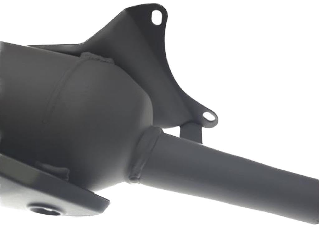 Auspuff Auspuffanlage mit E-Prüfzeichen passend für Piaggio NRG MC2 MC3 Extreme Power, TPH, NTT, passend für Gilera Runner, Derbi Atlantis 50 – Straßenzulassung (gedrosselt) – Hochwertiger Ersatz