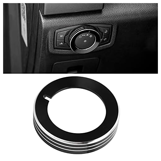 Strålkastarbrytare Ring Aluminiumlegering Strålkastare Dimljusbrytare Knopp Täckknapp Ring Trim Svart Ersättning för Mustang 2015-2020