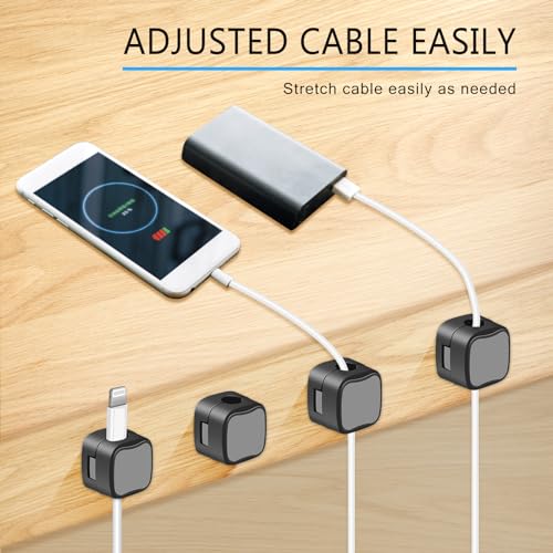 6 Pack Organizador Magnético de Cables, Clips para Gestión de Cables Bajo Escritorio, Organiza Cables USB de Teléfono para Hogar, Oficina, Auto, Escritorio, Mesa de Noche miniatura 6