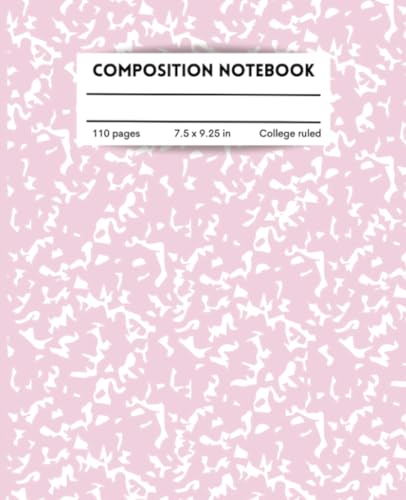 Composition Notebook College Ruled : Iconic Light Pink Marble Cover, School Supplies, 7.5 x 9.25 inch, 110 Pages image 2