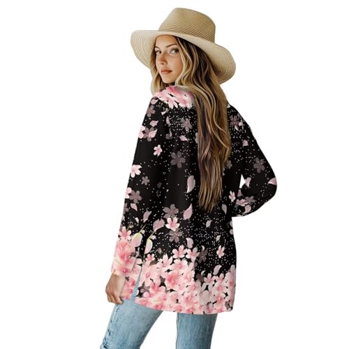 Women's Open Front Cardigan Fall Long Sleeve Lightweight Cardigan Jacket Coat Casual Loose Outwear Sweater Top3