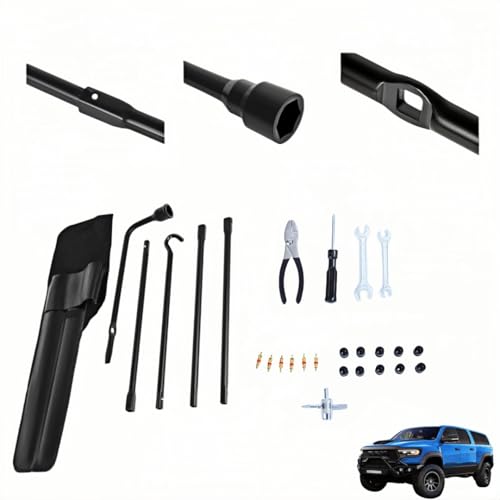 Image of This 10-piece repair tool set is designed to work seamlessly with the Spare Tire Jack Handle and Wheel Lug Wrench for Dodge Ram 1500 models from 2003 to 2018, as well as the 2019 Ram 1500 Classic