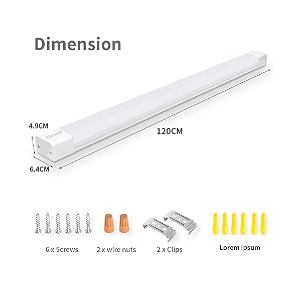 Feuchtraumleuchte LED 120cm 36W 3600lm Deckenleuchte Garage IP66 Wasserfest Kellerlampe, 5000K LED Deckenleuchte Keller… – Bild 8