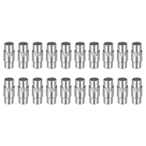uxcell Leather Cord End Clasp, 20Pcs 5mm Hole Leather Clasps