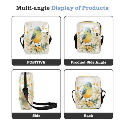 messenger bags Crossbody Bags For Women Women's Purse Adjustable Strap for outdoor sports outdoor sports- Cute Sparrow Flower Bird4