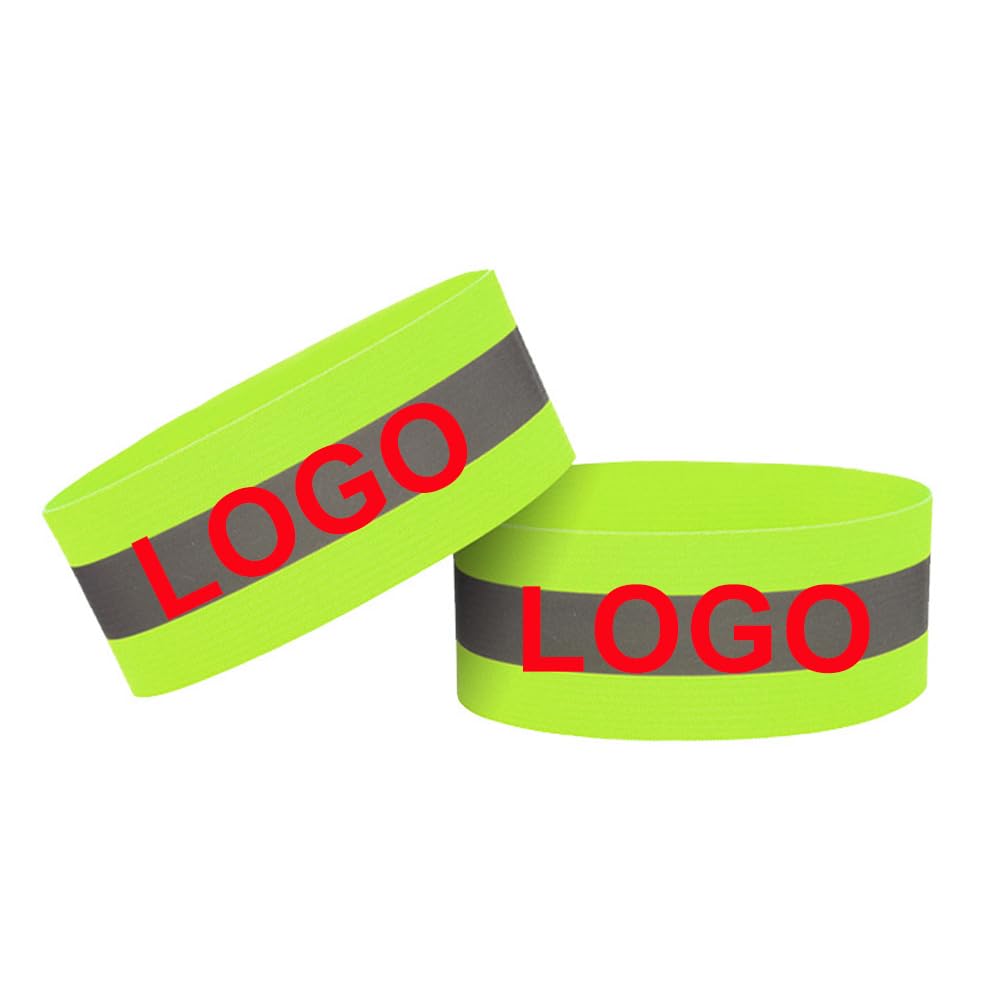 GOGO 50 PCS Brazaletes Personalizados de Alta Visibilidad para Correr, BYAS Elásticas Reflectantes