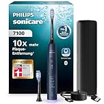Philips Sonicare 7100 elektrische Zahnbürste, Schallzahnbürste mit App, 4 Putzmodi, 3 Intensitätsstufen, Andruckkontrolle, EasyStart, SmarTimer, Marineblau, Modell HX7423/01 [Neue Technologie]