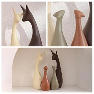 Ceramic Modern Art 4 Pcs Deer Statue Decorations for Home, Office, Living Room, Bedroom - Creative Sculptures Home Decor for Bookshelf, Desk - Collectible Figurines As Gifts for Family Ceramic Modern Art 4 Pcs Deer Statue Decorations for Home Office Living Room Bedroom Creative Sculptures Home Decor for Bookshelf Desk Collectible Figurines As Gifts for Family