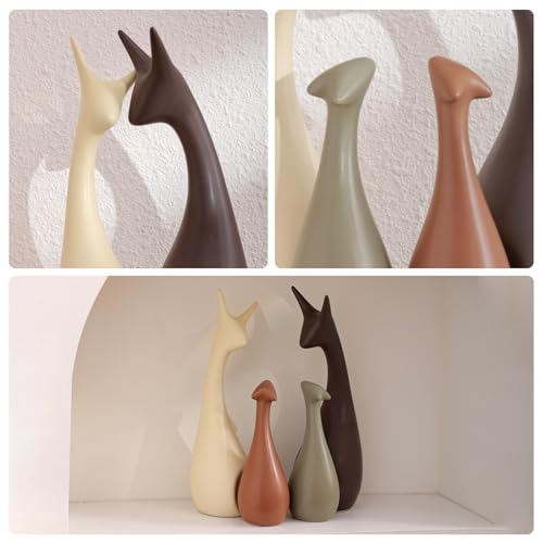 Ceramic-Modern-Art-4-Pcs-Deer-Statue-Decorations-for-Home-Office-Living-Room-Bedroom-Creative-Sculptures-Home-Decor-for-Bookshelf-Desk-Collectible-Figurines-As-Gifts-for-Family Ceramic Modern Art 4 Pcs Deer Statue Decorations for Home Office Living Room Bedroom Creative Sculptures Home Decor for Bookshelf Desk Collectible Figurines As Gifts for Family