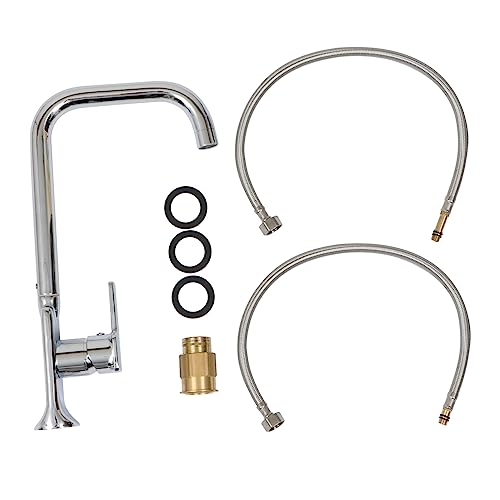 Robinet de cuisine en acier inoxydable avec mitigeur eau chaude et froide