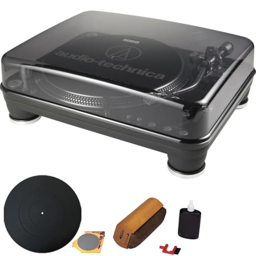 Audio-Technica AT-LP1240-USB Direct-Drive Professional DJ Turntable (USB & Analog), 3 Speed, For Demanding DJ Use, Fully Manual with Start & Stop Brake Control, Direct Drive, High Torque, Pro Anti-Resonance, Damped Die-cast Platter
