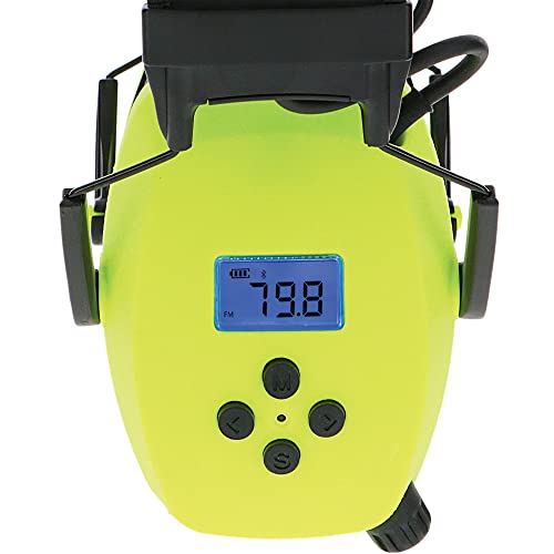 Safety Works SW24001 HI VIS GREEN BLUETOOTH AM/FM EAR MUFF, 4 PER DISPLAY CASE by Safety Works - Image 2