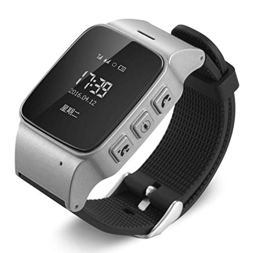 GGPUS - Reloj Inteligente para Personas Mayores, posicionamiento de la Salud, Contador de Pasos, Reloj de Alarma de Emergencia, Pulsera Inteligente para Trabajadores de saneamiento, Color Gris