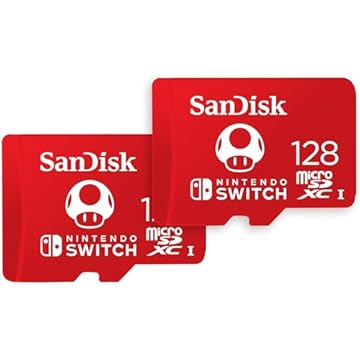 SanDisk Pacote com 2 cartões microSDXC de 128 GB, licenciado para Nintendo Switch (2 x 128 GB) - SDSQXAO-128G-GN6Z2