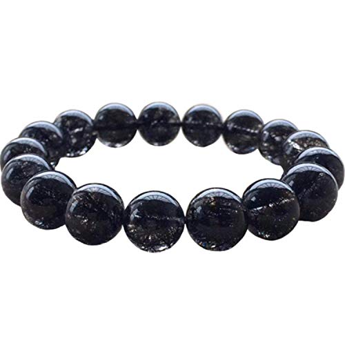 12.5Mm Natural Black Rutilated Quartz Crystal Stretch Round Beads Women Men Bracelet Certificate Aaaaa #TOP4