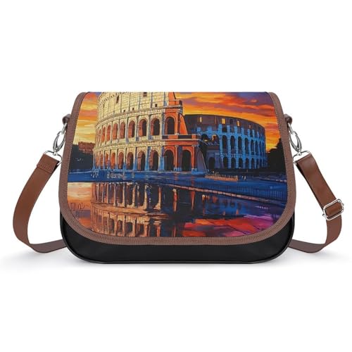 Rome Sunset Painting Crossbody Bag for Women