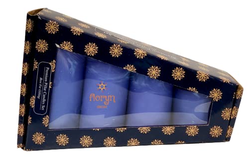 Image of Floryn Decor Pillar Candles Set of 4 | Pillar Candles for Home Decor Scented | Smokeless | Dripless (2 by 2, 2 by 3, 2 by 4, 2 by 4.5 inches) (Lavender, Paraffin Wax)